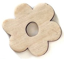 Dřevěná dekorace KVĚTINA- 5 ks