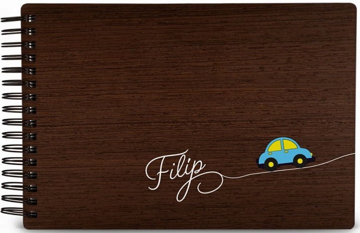 Dřevěné dětské fotoalbum AUTÍČKO