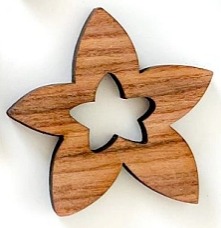 Dřevěná dekorace KVĚT- 5 ks