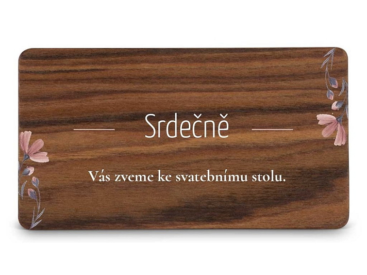 Dřevěná pozvánka ke stolu FLORAL