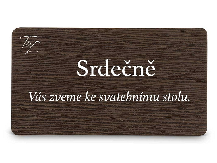 Dřevěná pozvánka ke stolu EASY