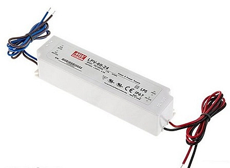 LED napájecí zdroj 60W, 24V, IP67 - Voděodolný MEAN-WELL