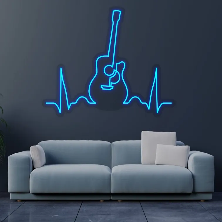 LED neon - Kytara EKG 100x82cm