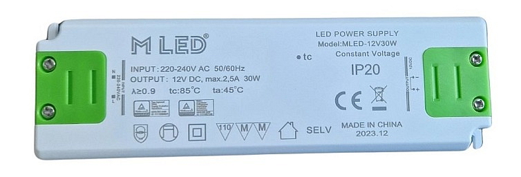 LED napájecí zdroj 30W, 12V - nábytkový