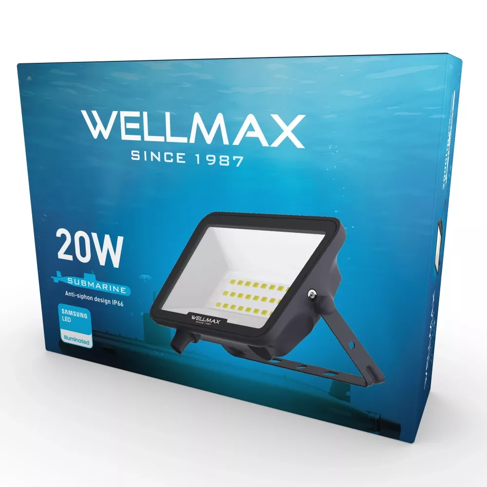 LED Reflektor Wellmax 20W Samsung LED - Neutrální bílá