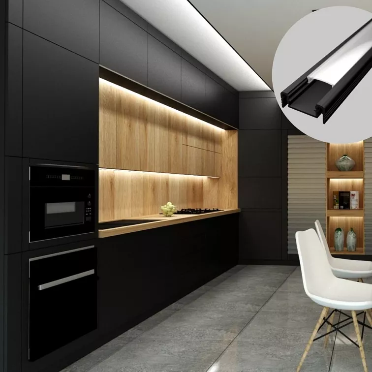 LED lišta povrchová S13 černá