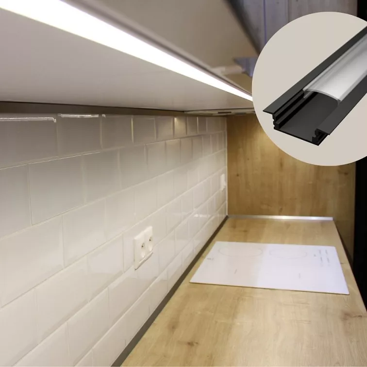 LED lišta zapuštěná - SIMPLE černá