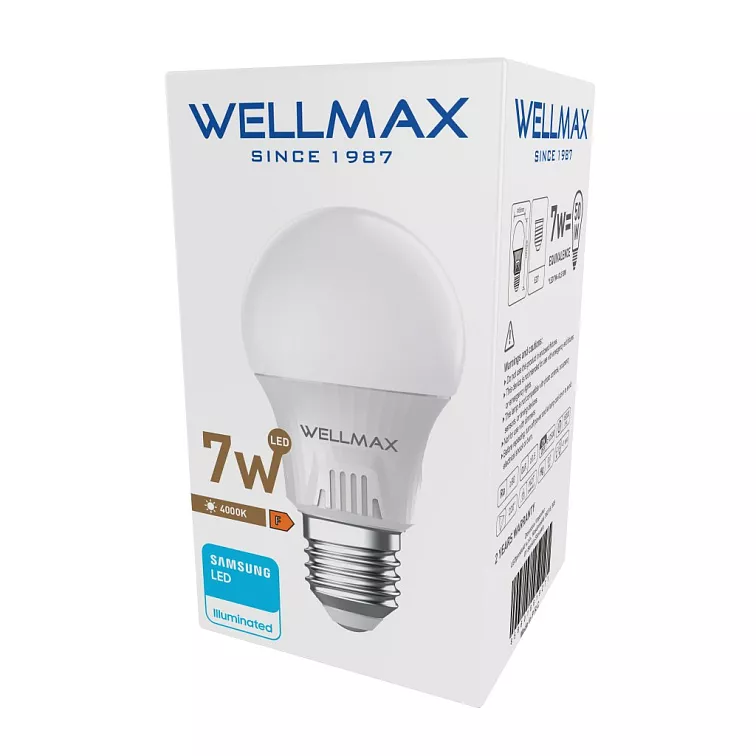 LED žárovka Wellmax E27 7W neutrální bílá