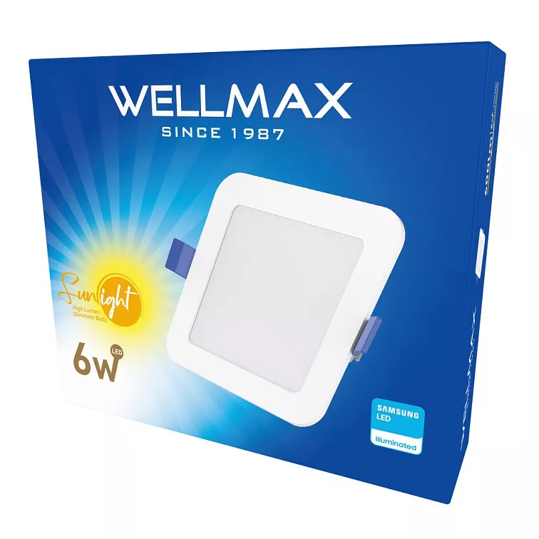 LED panel Wellmax 6W čtverec - Neutrální bílá