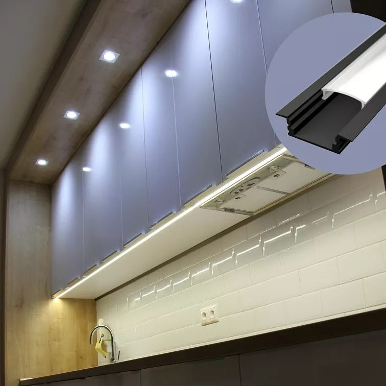 LED lišta zapuštěná - SIMPLE černá