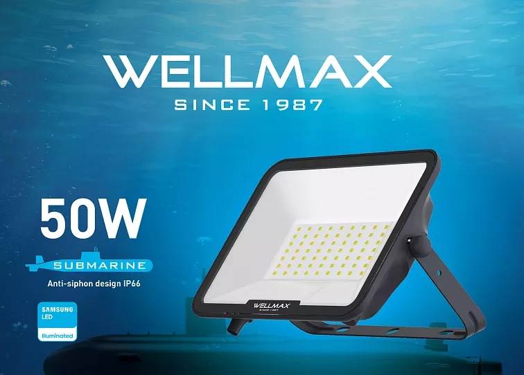 LED Reflektor Wellmax 50W Samsung LED - Neutrální bílá