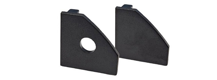 Koncovky pro LED lištu - ROHOVÁ SIMPLE černé (2ks)