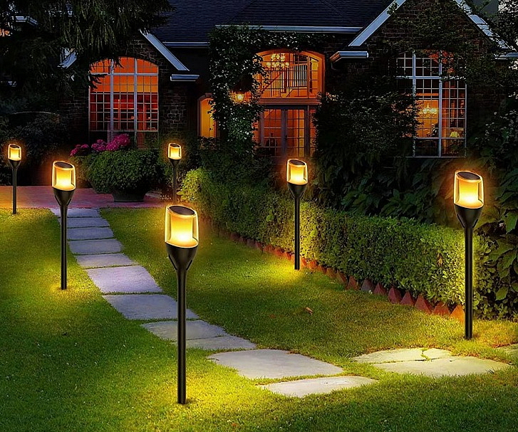 LED solární lampa - Imitace plamene