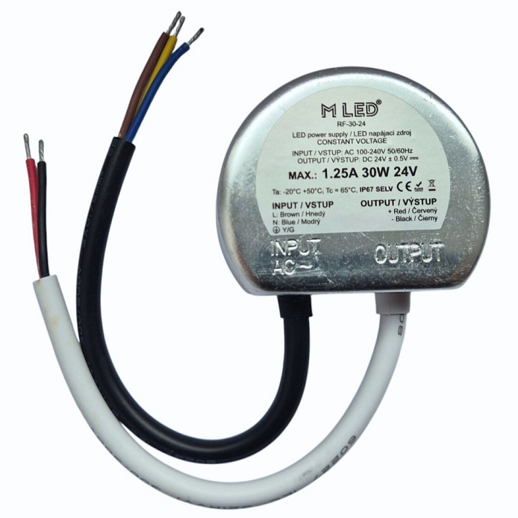 Zdroj 30W, 24V, IP67 Voděodolný (do krabice)