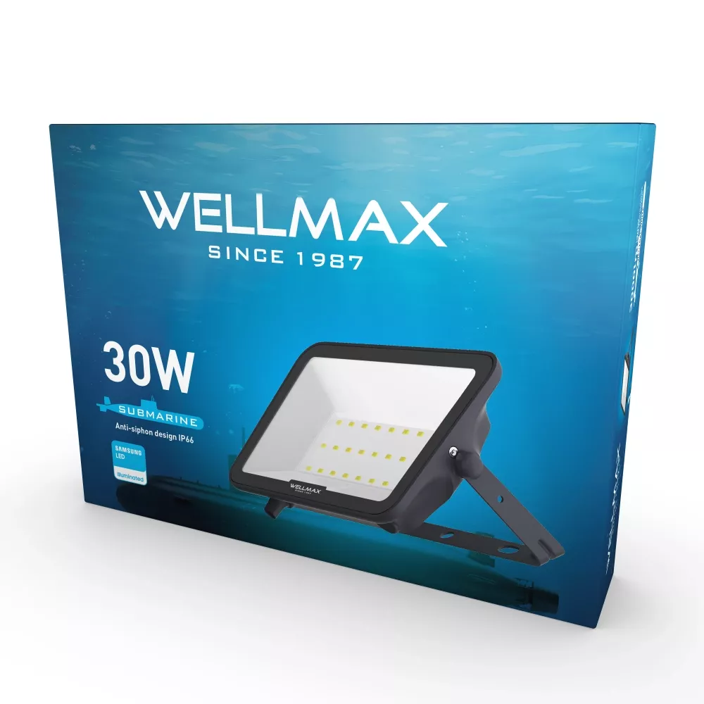 LED Reflektor Wellmax 30W Samsung LED - Neutrální bílá