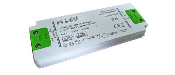 LED napájecí zdroj 60W, 24V - nábytkový