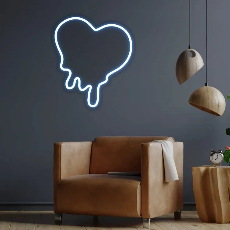 LED neon - Tající Srdce 40x35cm
