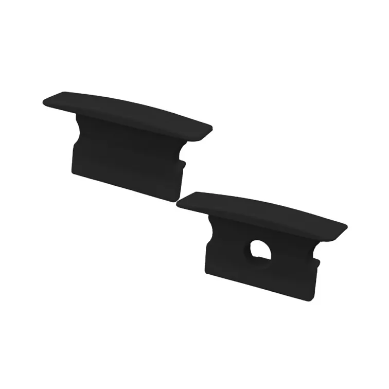 Koncovky pro LED lištu zapuštěnou R16 černé (2ks)