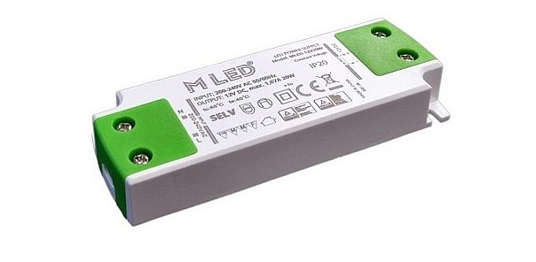 LED napájecí zdroj 20W, 12V - nábytkový