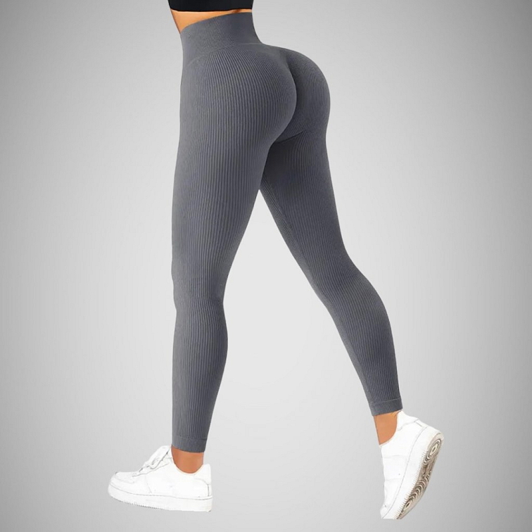 Vrúbkované sivé legíny booty