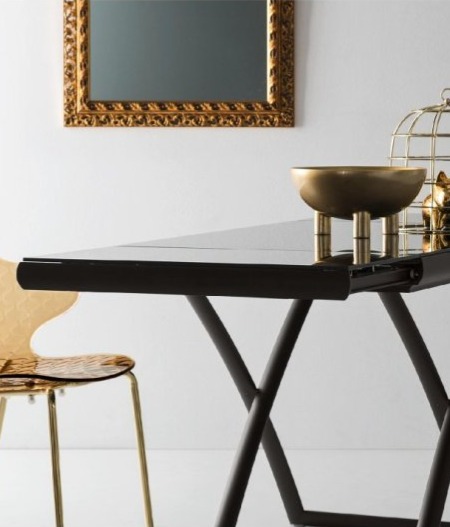 Skládací stůl Dakota Ceramic, sklokeramika, 106x71,5 až 186,5x71,5 cm, CS5078-C