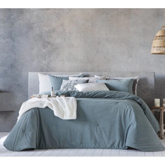 Přehoz na postel Nilo Azul, nebesky modrý, sada se 2 povlaky na polštáře 70x50 cm