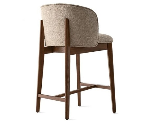 Barová židle Abrey, dřevo, látka, výška sedu 65 cm, CS2042