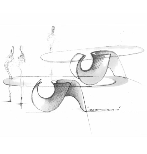 Oválný stůl Seashell, nerozkládací, cement, CS4141-FB 250