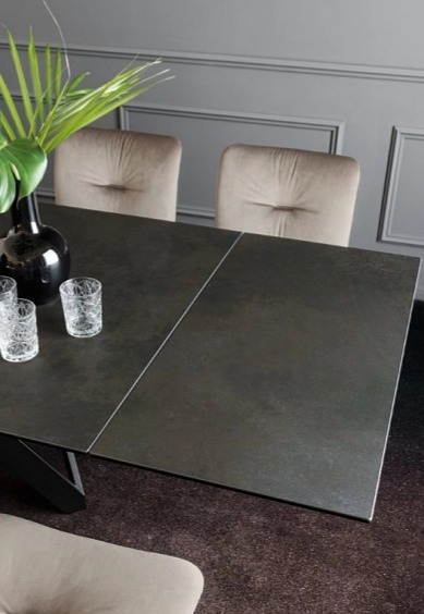 Rozkládací jídelní stůl Cartesio, kov/sklokeramika, CS4111-R