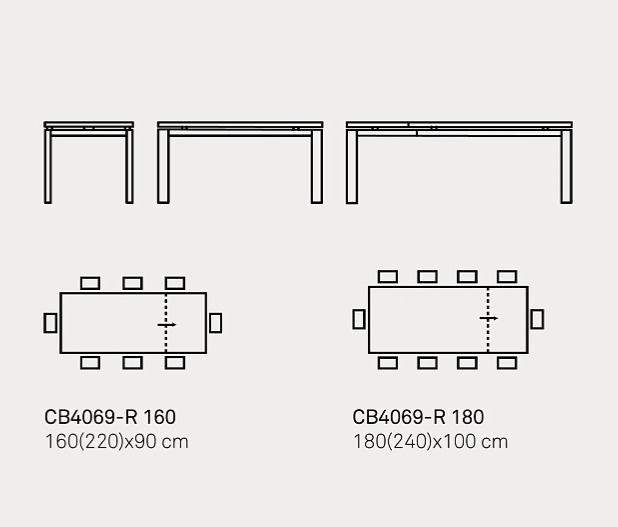 Rozkládací stůl Sigma, sklokeramika/dřevo, CB4069-R