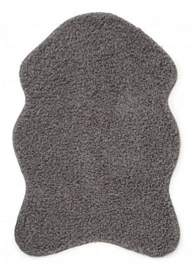 Kudrnatá umělá kožešina Ulli Charcoal, uhlově šedá, 60x90 cm