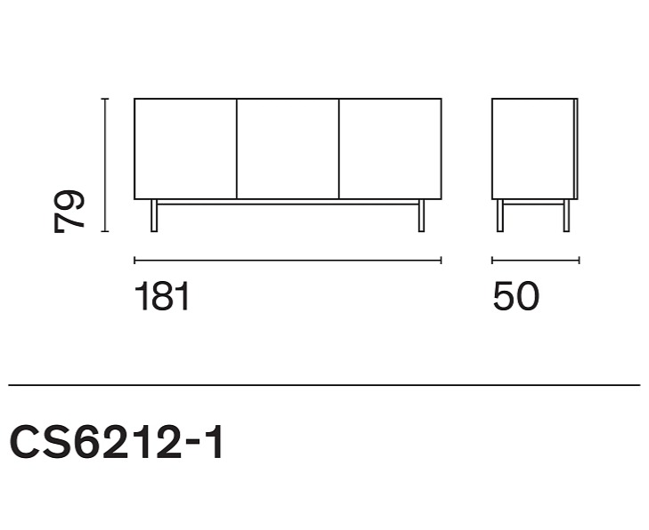 Prosklená komoda Crystal, 181 cm, CS6212-1