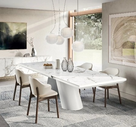 Masivní stůl Apian rozkládací, kov, sklokeramika, CS4132-R 200