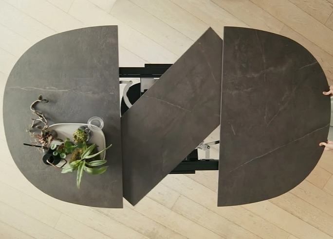 Oválný stůl Elson rozkládací, kov, sklokeramika, CS4137-E 150