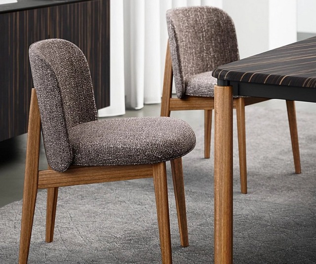 Elegantní židle Abrey, dřevo, látka, CS2040