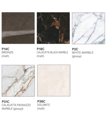 Kulatý stolek Abrey, O90 cm, dřevo, keramika, CS5137-B