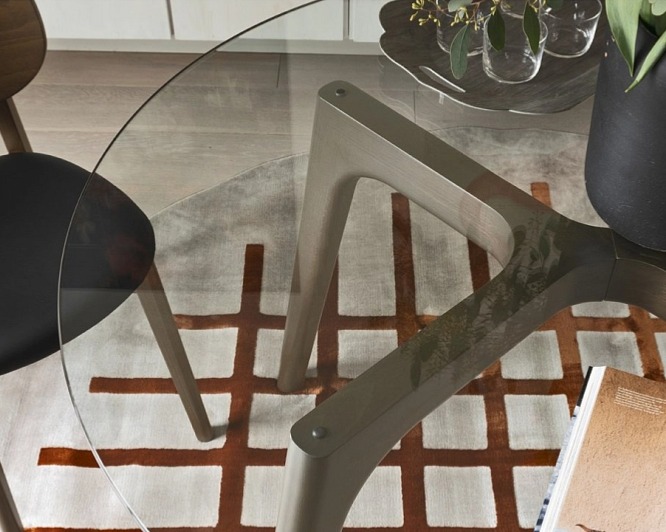 Kulatý stůl Pod, Ø120 cm, dřevo/sklo, CB4862-FD 120