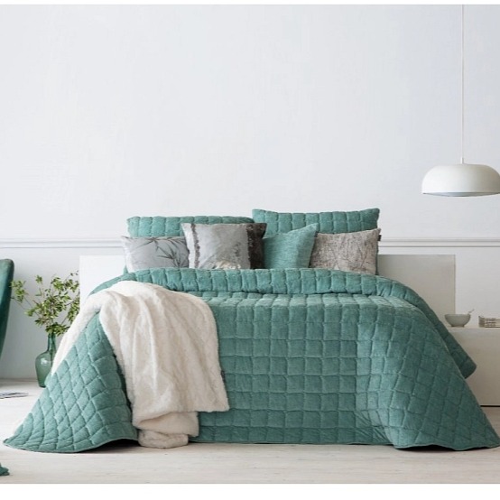 Přehoz na postel Marinel Menta, mentolový, 270x270 cm