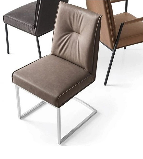 Kožená židle Romy, houpací podnož, kov, pravá kůže, CS1906-LH