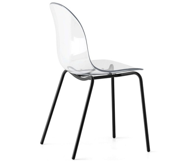 Jídelní židle Academy, kov, transparentní skořepina, CB2170