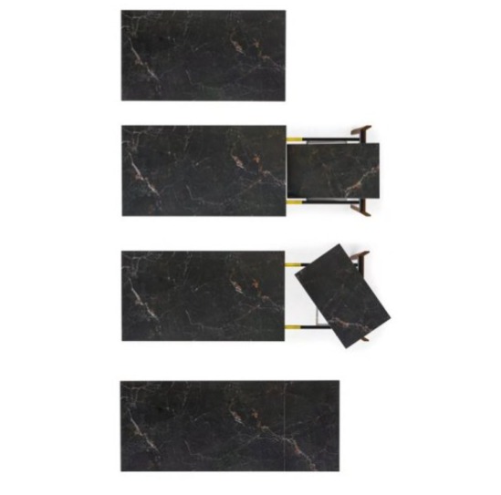 Rozkládací jídelní Alpha, sklokeramika, sklo, CS4120-LV