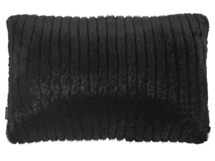 Černý pléd Grace Black, kožešinový, 140x220 cm
