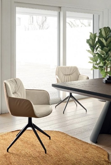 Židle s područkami Cocoon, dřevo, látka/kůže, CS2083-BI