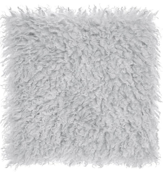 Polštář Wooly Silver, 45x45 cm, světle šedý