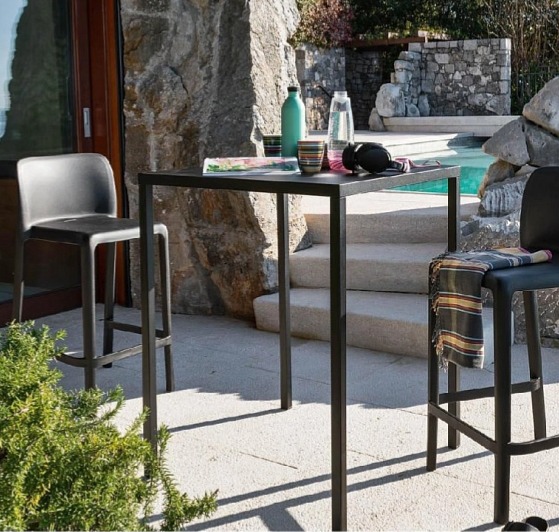 Barová židle Bayo, venkovní, plast, výška sedu 76 cm, CB1985