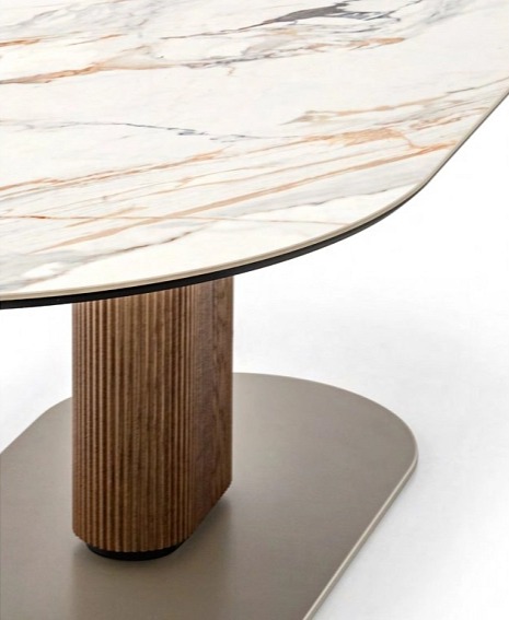 Oválný stůl Cameo, 200x100 cm, dřevěná báze, CS4124-FE200