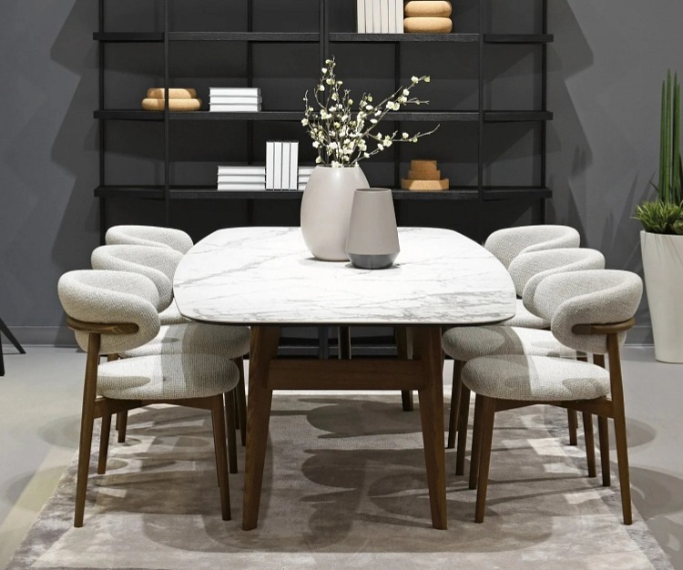 Oválný stůl Abrey, rozkládací, sklokeramická deska, CS4127-S 200