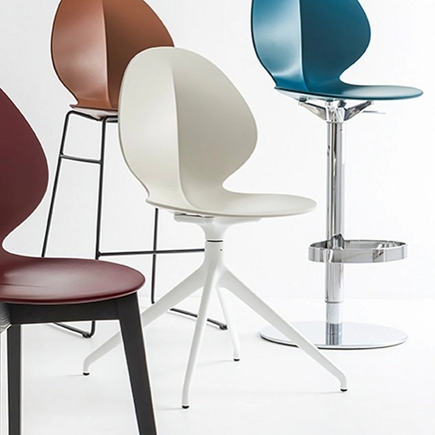 Židle na kolečkách Basil, kov, polypropylen, CS1857