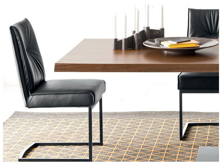 Kožená židle Romy, houpací podnož, kov, pravá kůže, CS1906-LH