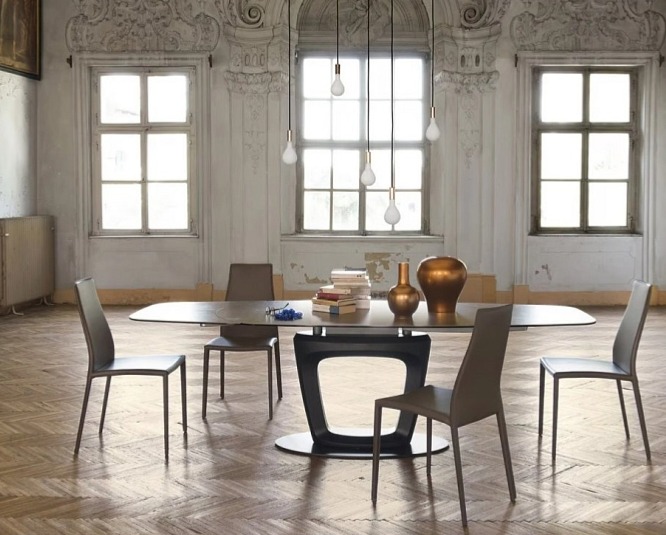 Rozkládací stůl Orbital, sklokeramika, 165(263)x105 cm, CS4145-S 165